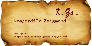Krajczár Zsigmond névjegykártya