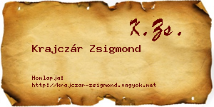 Krajczár Zsigmond névjegykártya